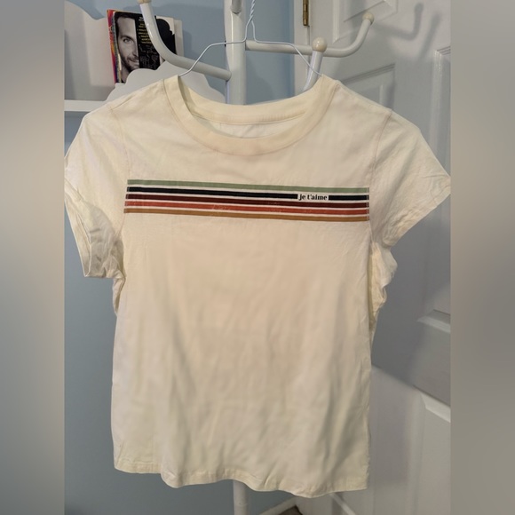 Universal Threads “je t’aime” Striped T-Shirt NWT (BUNDLE AND SAVE!) - Picture 2 of 6